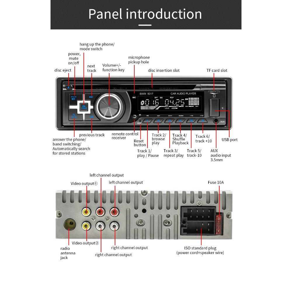 1Din автомобильный DVD-плеер универсальный мультимедийный Bluetooth музыкальный эквалайзер стерео USB TF карта FM AM авторадио AUX вход MP3-плеер
