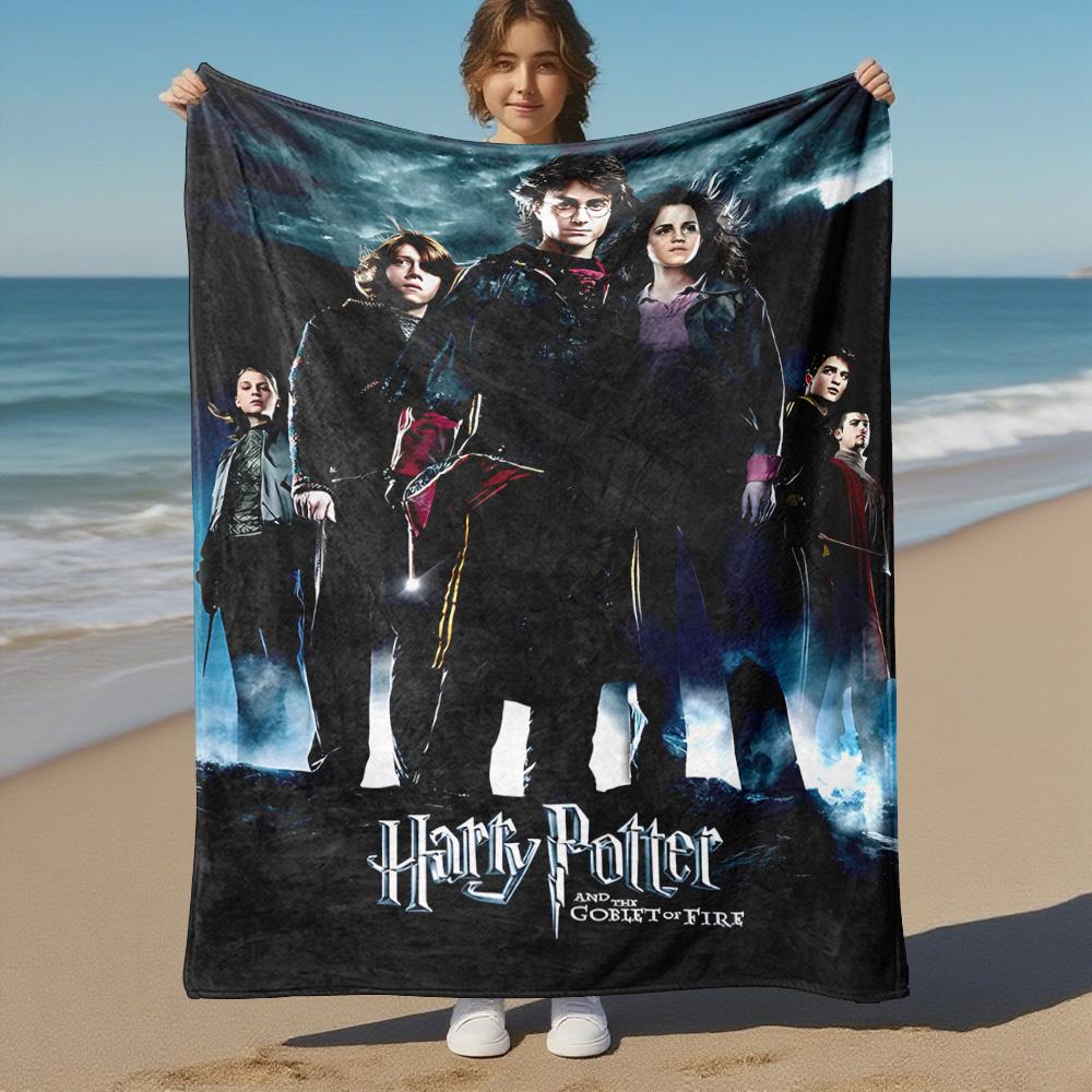 1 шт. Гарри Поттер Кубок Огня Наружное Фланелевое Пледное Одеяло Всесезонное Мягкое Тепло, Декор для Дома 1031223