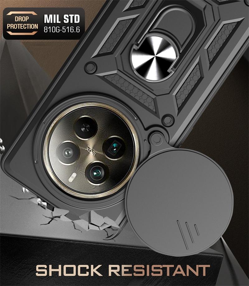 Funda For Realme 12 Pro Plus Ударопрочный защитный чехол Armor Slide Lens Protective Case For Realme 12 Pro Realme12 Pro+ Магнитный держатель Кольцо Чехол
