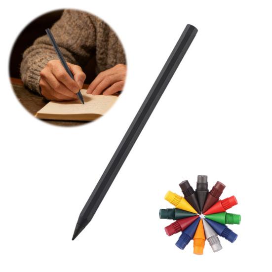 Металлический пишущий карандаш с многоразовым металлическим наконечником. Не требует чернил или заточки. Ручка для письма с плавным трением для архитекторов, художников. Карандаш с удобным захватом.