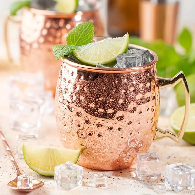 2 шт., новая кружка для коктейля и вина, кружка Moscow Mule из нержавеющей стали, кованая, 500 мл, медная кружка для пива, посуда для бара