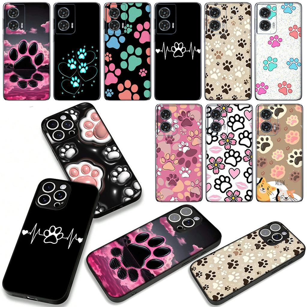 Cute Dog Cat Paw Cover Phone Case for Apple iPhone 17 16 15 11 Pro XS Max XR 6 7 8 Plus + SE 2020 5 16E
