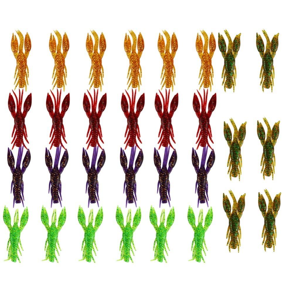 30PCS PVC Crawfish Fishing Baits Soft Fishing Lures Durable Crawfish Fishing Lures Bass Fishing