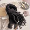 2024 New Scarf Women's Autumn and Winter Solid Color Imitation Cashmere Student Long Style Big Shawl for Warmth and Dual-use Thick Scarf
