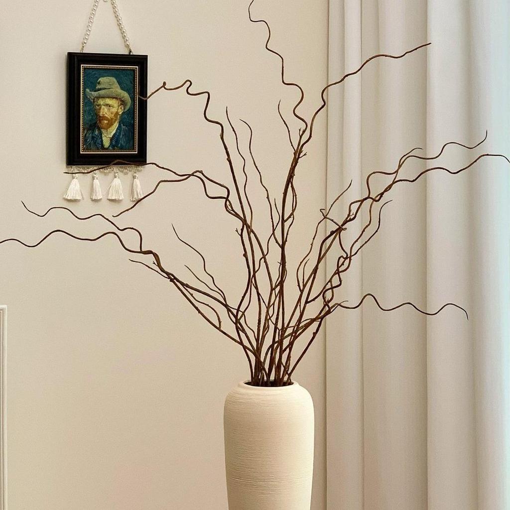 Wabi-sabi Artificial Dragon Willow Bouquet: High-End Decorative Vase Arrangement for Hotels & B&Bs.