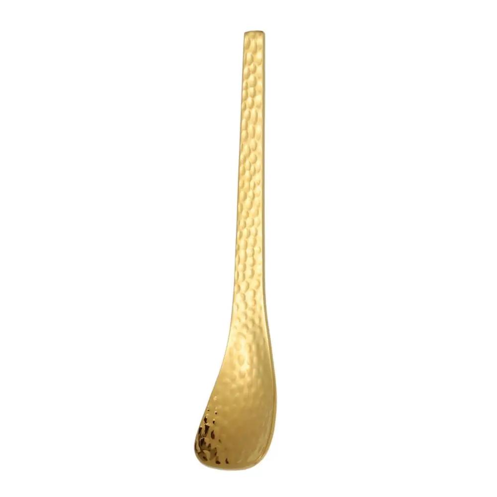Tableware Teaspoon Creative 304 Stainless Steel Japanese Style Fruit Fork Hammer Pattern Design Stirring Spoon