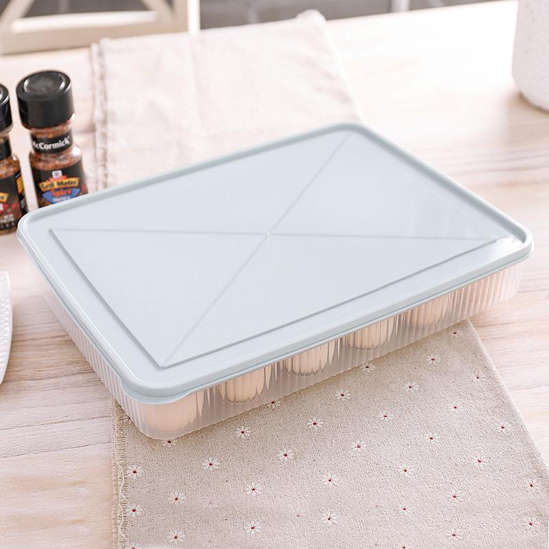 Refrigerator Egg Storage and Preservation Box, 24 Grid Egg Tray, Kitchen with Cover, Dustproof Food Storage Box, Kitchen Supplies