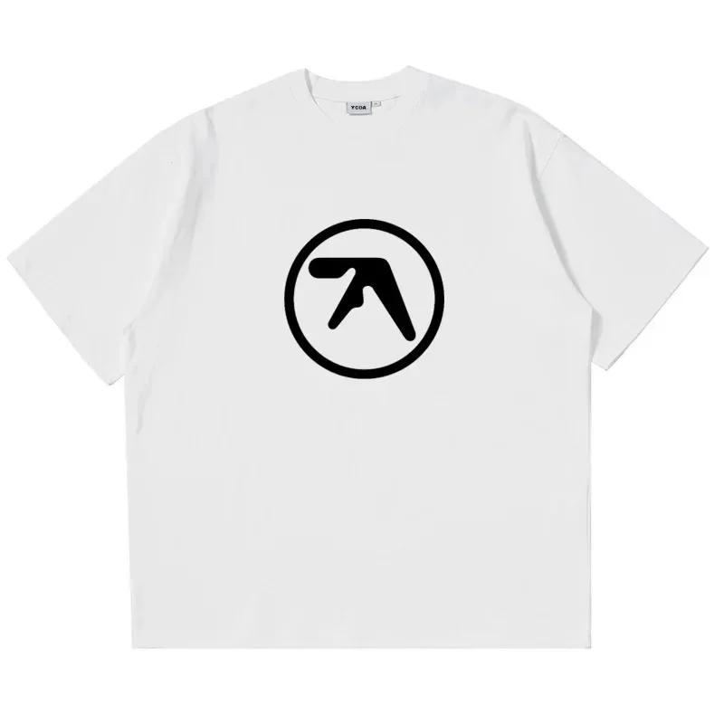 Мужская футболка в корейском стиле, хлопок, уличная одежда с графикой Aphex Twin, принт в корейском стиле, Харадзюку, винтажные топы и футболки, оверсайз