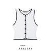 Araltay New Arrival Fashion Style Women's Clothing Fashion All-Match Minimalist Contrast Color Embroider Knitting Vest 5536104