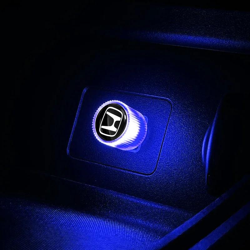 2025 Car New Honda 1Pcs USB Car LED Light Auto Interior Atmosphere Light Emblem For Honda Jazz City Civic Inspire Accord FIT HRV