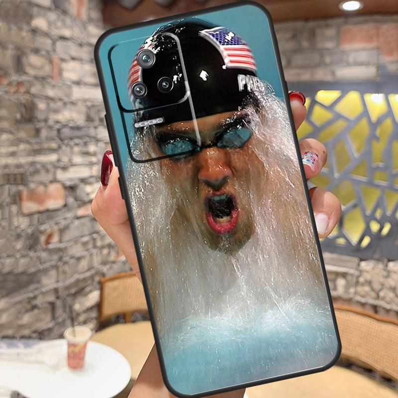 Чехол для плавания Michael Phelps для Xiaomi 15 14 13 Ultra 11T 12T 13T 14T Pro POCO X7 X6 Pro X3 X5 M6 F5 F6 Pro