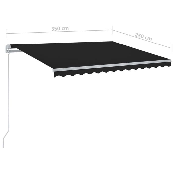 VidaXL Automatic Retractable Awning and Posts 3.5x2.5 M Anthracite 3069929