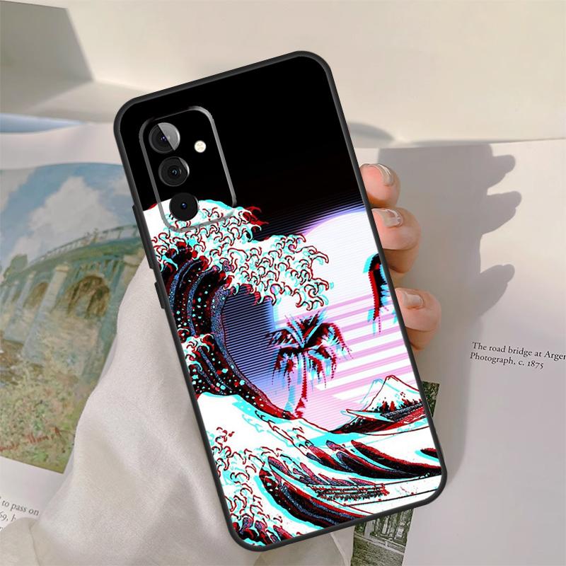 Great Wave Retro Cyber Statue Case For Samsung Galaxy A13 A33 A53 A34 A54 A14 A15 A16 A26 A36 A56 A12 A32 A52 A06 A35 A55