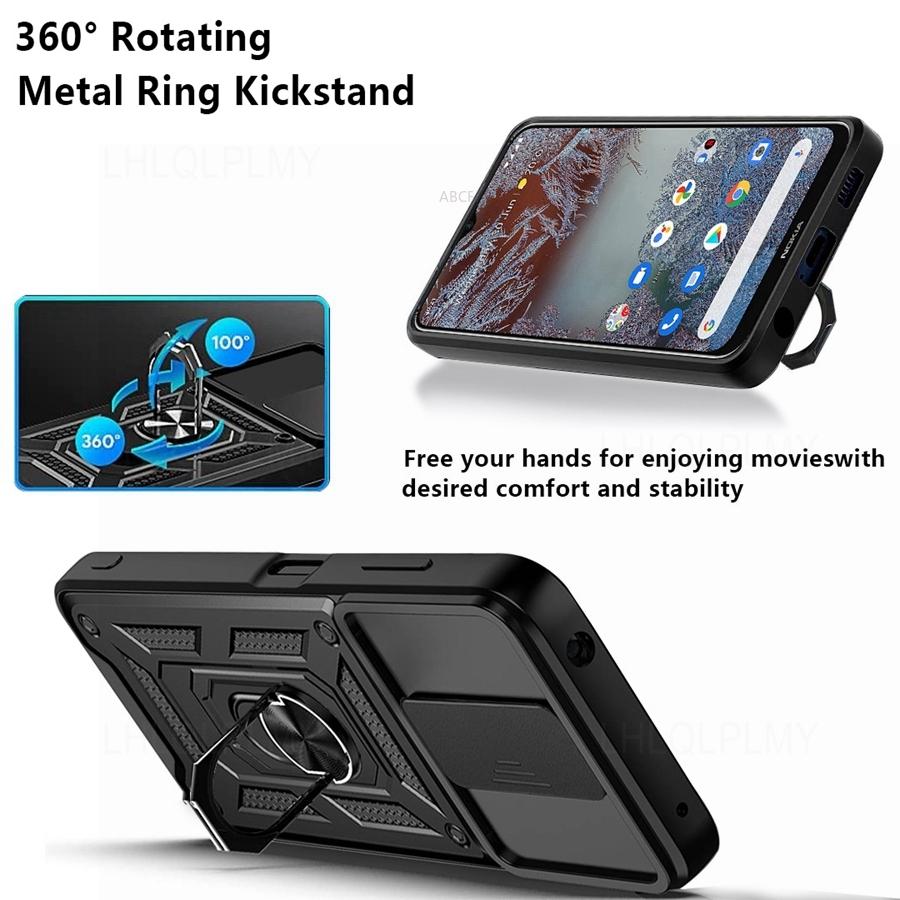 Чехол для телефона с защитой камеры для Nokia G11 G21 G20 G10 C10 C20 C30 X100 5G Armor Hybrid Ring Back Cover