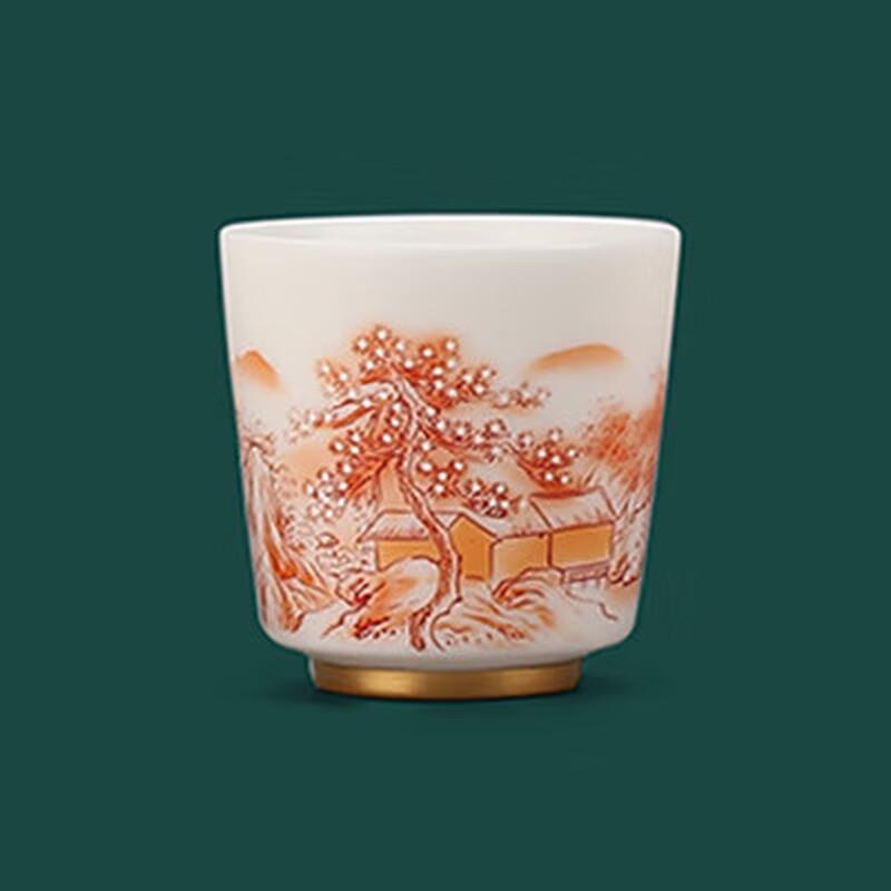 Dehua Mutton-Fat Jade Plain Fired White Porcelain Master Teacup