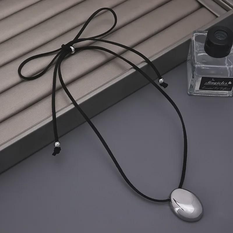 Ожерелье с подвеской «Корейская любовь»: Черная веревочная цепочка для свитера, простая и модная