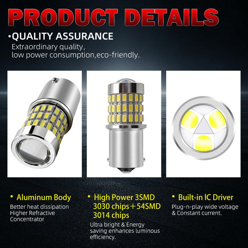 2PCS 1156 BA15S Projector Lens Lights Canbus LED Daytime Running Light DRL For Dacia Dokker MPV Pickup Van 2012-2020 Car Light