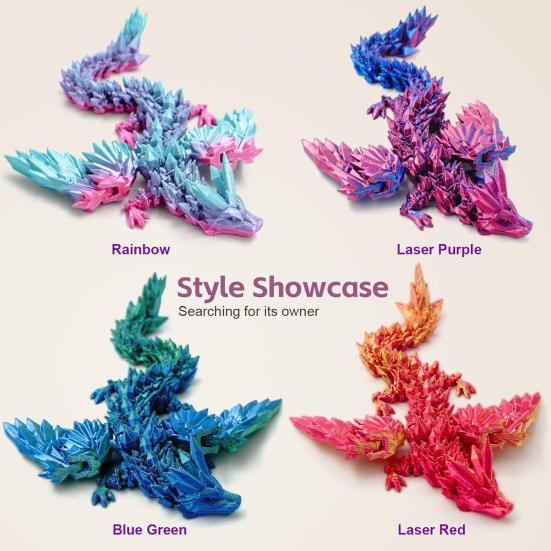 3D Printed Flying Dragon Figurine Winged Dragon Figure Movable Joints Articulated Dragon Model