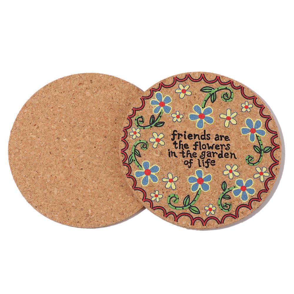 Tea Coasters Placemats Non-slip Cork Coasters Wooden Cup Mat Anti-hot Heat Pad Heat Resistant