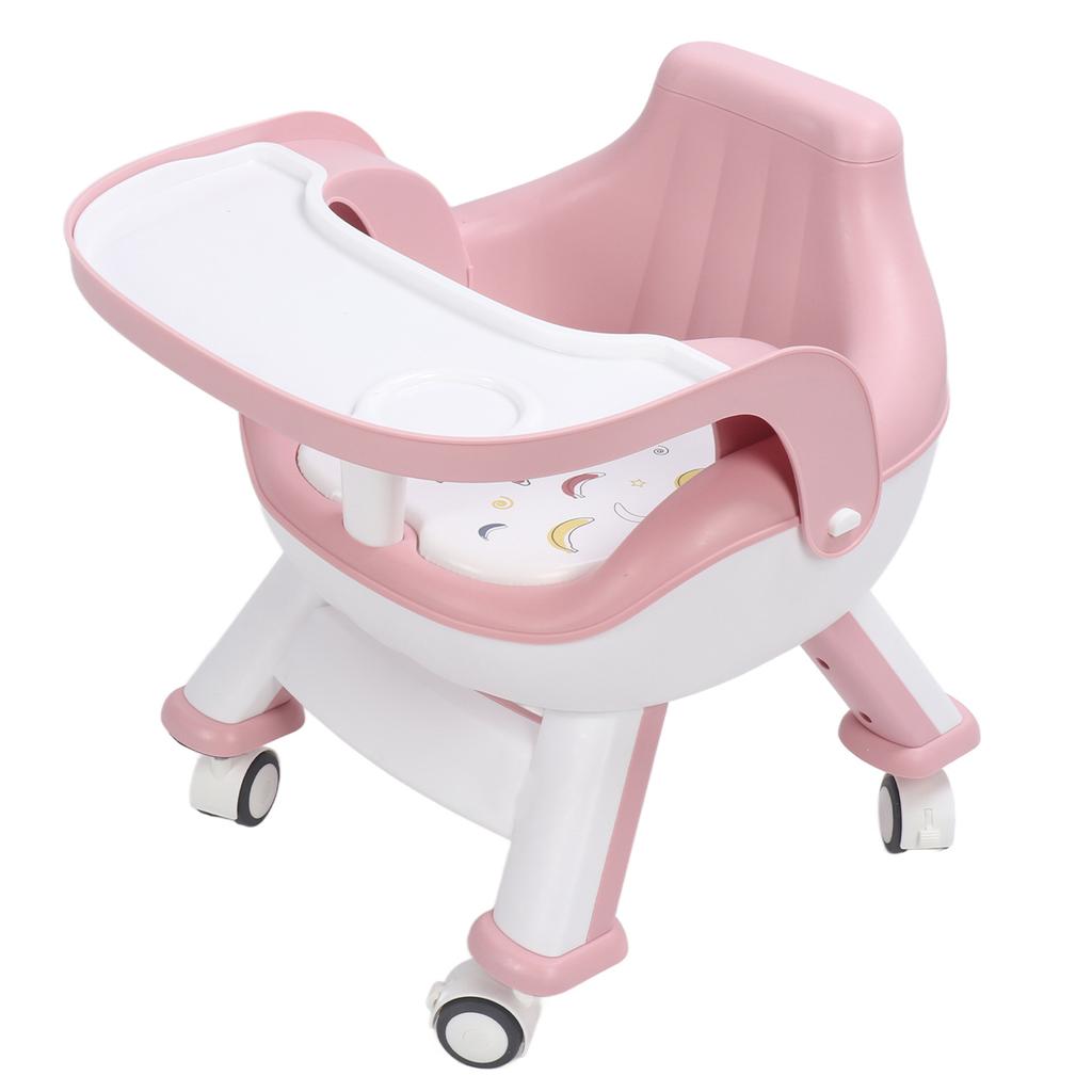 Детский стульчик для кормления на колесах со спинкой и звукоизоляцией, защитой позвоночника, напольный стульчик для кормления малышей