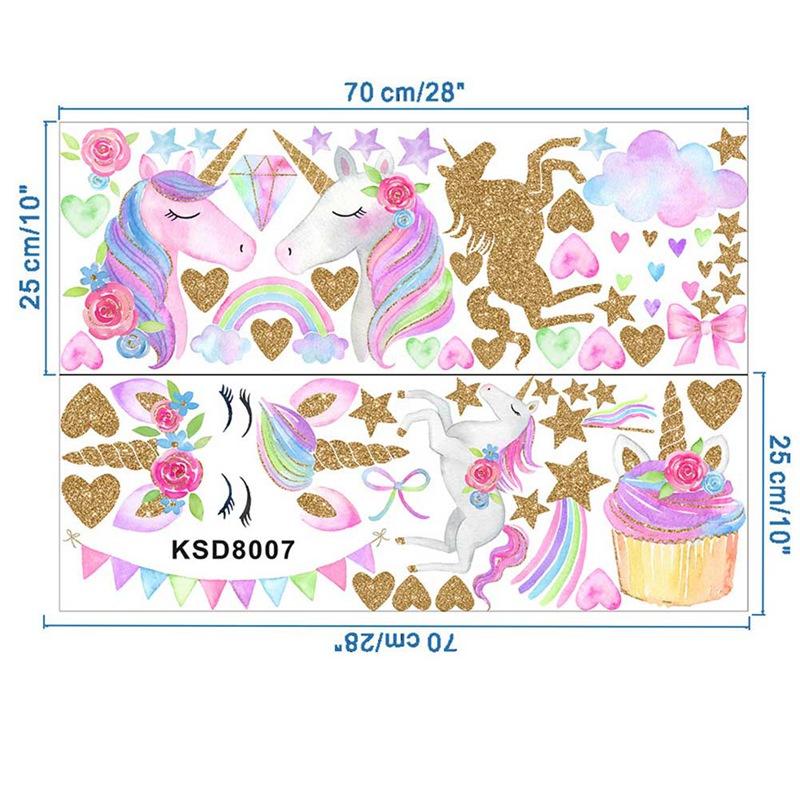 Мультфильм Лошадь Звезда Сердце Форма Узор Наклейки На Стены Для Детской Комнаты Украшения Дома Diy Животное Фреска Искусство ПВХ Наклейка