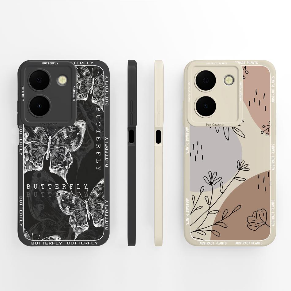 For Vivo Y36 4G 5G Phone Case Cute Panda Full Protection Back Cover Protectors For Vivo Y 36 Global Soft Liquid Silicone Bumper