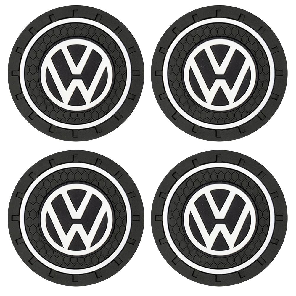 1/2/4Pcs Car Coaster Water Cup Mat Non-Slip Pad Accessories For Volkswagen Golf Passat Jetta Tiguan Polo Bora Beetle Vento Rline