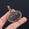 Purpurite Gemstone Pure Copper Wire Wrapped Handmade Pendant Jewelry