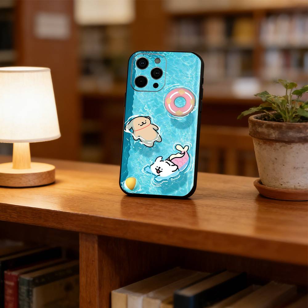 Beautiful cartoon Phone Case For iPhone 17, 16,15,14,13,12,11 Plus,Pro Max, Others Soft Black Cover
