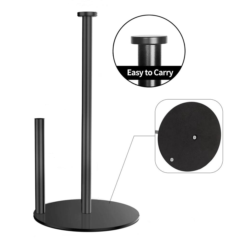 Kitchen Roll Paper Holder Countertop Stainless Steel Paper Holder With Anti-slip Base Roll Paper Dispenser for Household Kitchen