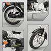 1/10 Масштаб Honda JiaLing JH-70 Сплав Классический Мотоцикл Игрушки Литой Под Давлением Симуляция Металлический Мотоцикл Звук и Свет Модель Детский Подарок