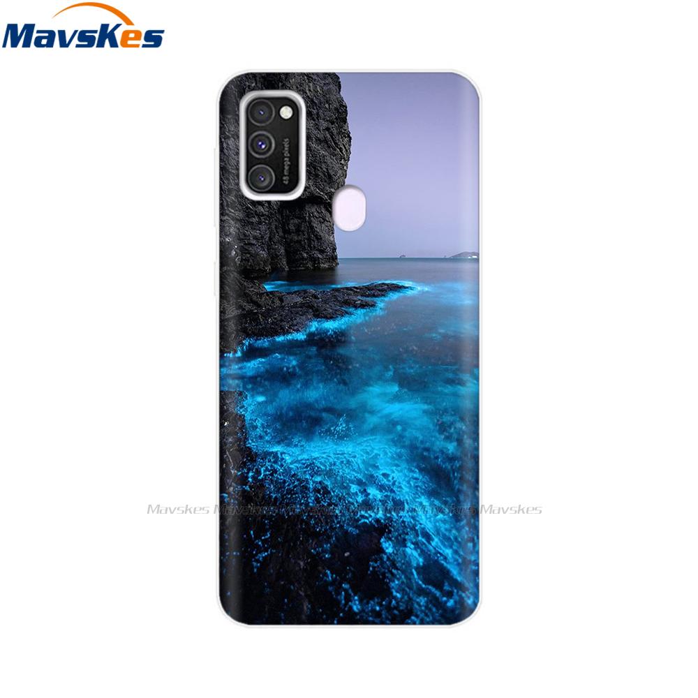 Чехол для Samsung Galaxy M21 Задняя крышка Мягкий силиконовый TPU Чехол для телефона Для Samsung Galaxy M20 M21 M30 M30s M31 Чехол Защитный бампер