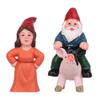 Landscape Female Goblin Statue Fairy Garden Decorations Riding Pig Gnome Miniature Dwarf Figurine
