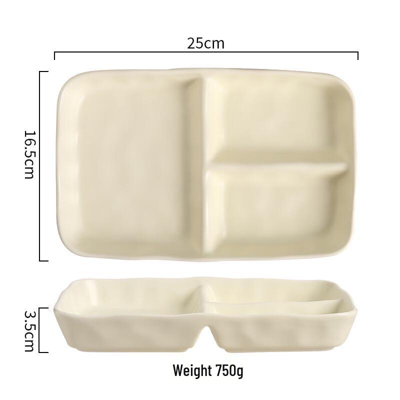 Керамическая тарелка с секциями для контроля порций в японском стиле