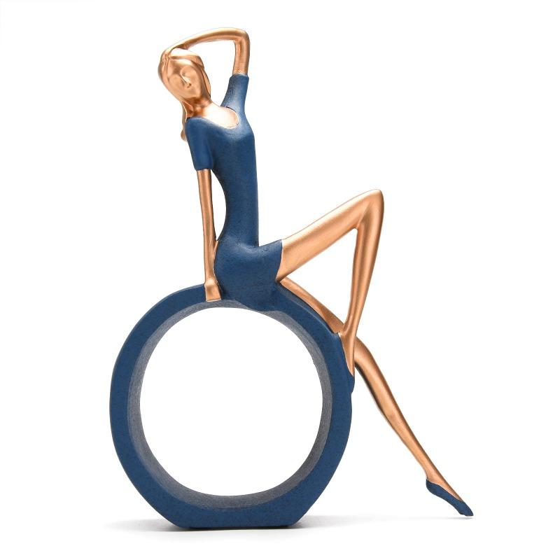 Статуэтки для чтения, офисное украшение, персонажи из смолы, украшение для девочек-йогов, круговое украшение для рабочего стола учителя-читателя