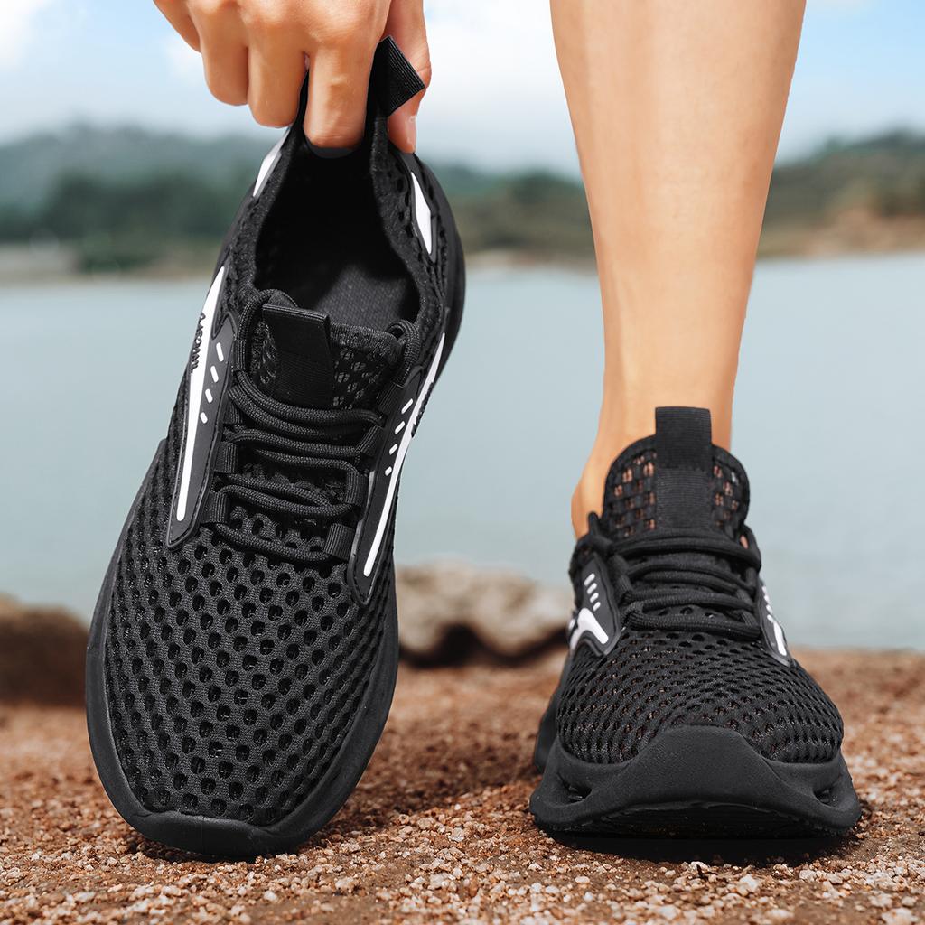Мужская обувь Лето Новые дышащие сетчатые полые теннисные туфли Мужские кроссовки для бега Повседневная спортивная обувь для ходьбы Tenis Masculino