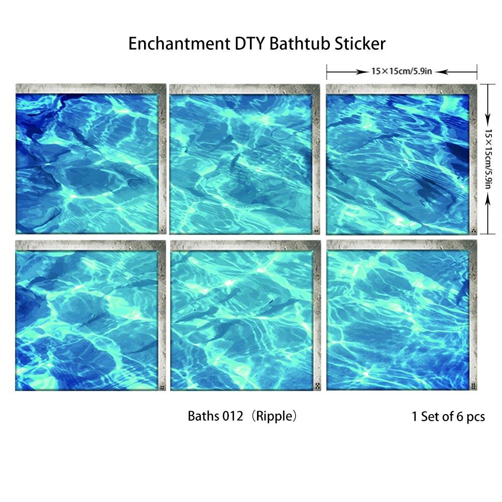 6 шт. наклейка на ванну Нескользящая водонепроницаемая самоклеящаяся наклейка с 3D эффектом для ванной комнаты ПВХ съемная декоративная фреска 15x15 см