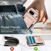 For Google Pixel 8a Kickstand Case PU Leather+TPU Phone Cover with Card Slots