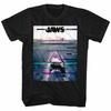 Jaws Glitchy Black Adult T-Shirt