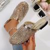 Women Slippers Summer Luxury Brand Slippers Lightweight Round Head Shoes Water Diamond Flat Sandals Slides