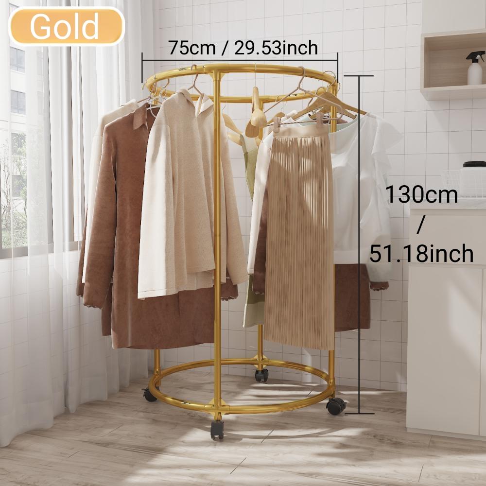 Витрина для одежды, вращающаяся на 360°, круглая сушилка с колесами для спальни, балкона, магазина одежды, комнаты для прямой трансляции