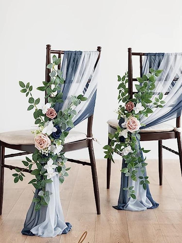 2 шт./компл., украшения для свадебного прохода, стулья, задняя скамья, композиция из цветов розы для уличного декора для свадебной церемонии, празднования