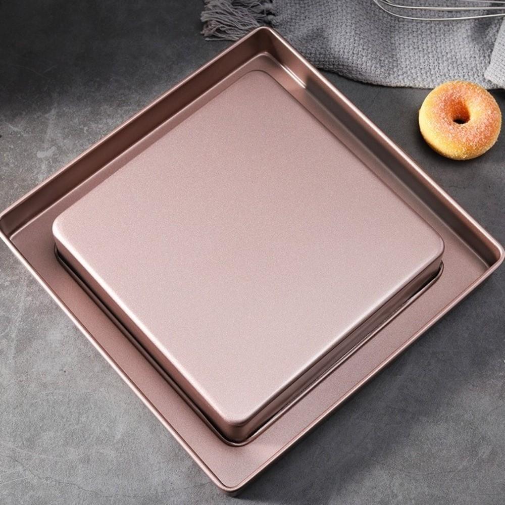 Nonstick Square Baking Pan Champagne Toaster Oven Dishes Cookie Tray Swiss Roll Mold  Bread