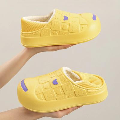 Мужские тапочки зимние парные стильные водонепроницаемые нескользящие тапочки с покрытием пятки теплые мужские плюшевые тапочки женские домашние повседневные хлопковые туфли