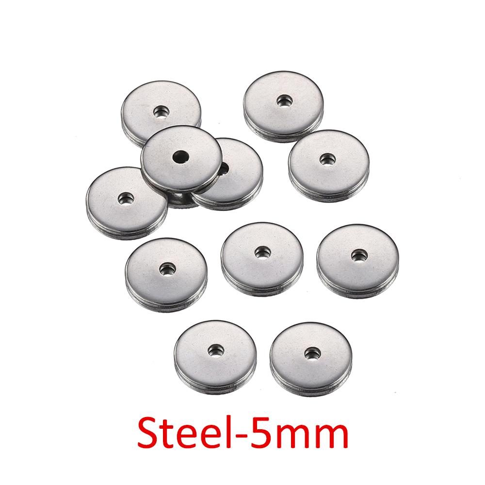 40pcs 20pcs Stainless Steel Flat Round Spacers Loose Beads for Necklace Bracelet Earrings Jewelry Making DIY Pendants Charms