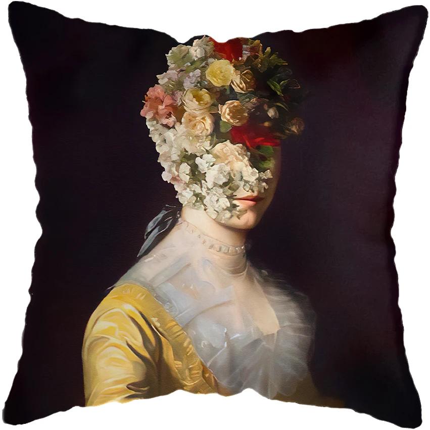 Классические европейские забавные фигурки, наволочки для подушек, наволочки для подушек, украшения для дома, забавные фигурки, пускающие мыльные пузыри, наволочки