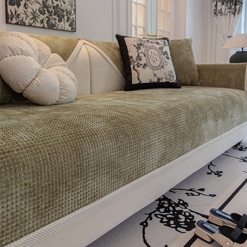 Кожаный диван, специальная подушка для дивана, универсальная нескользящая подушка на четыре сезона, простой современный однотонный чехол для дивана в скандинавском стиле, тканевый чехол