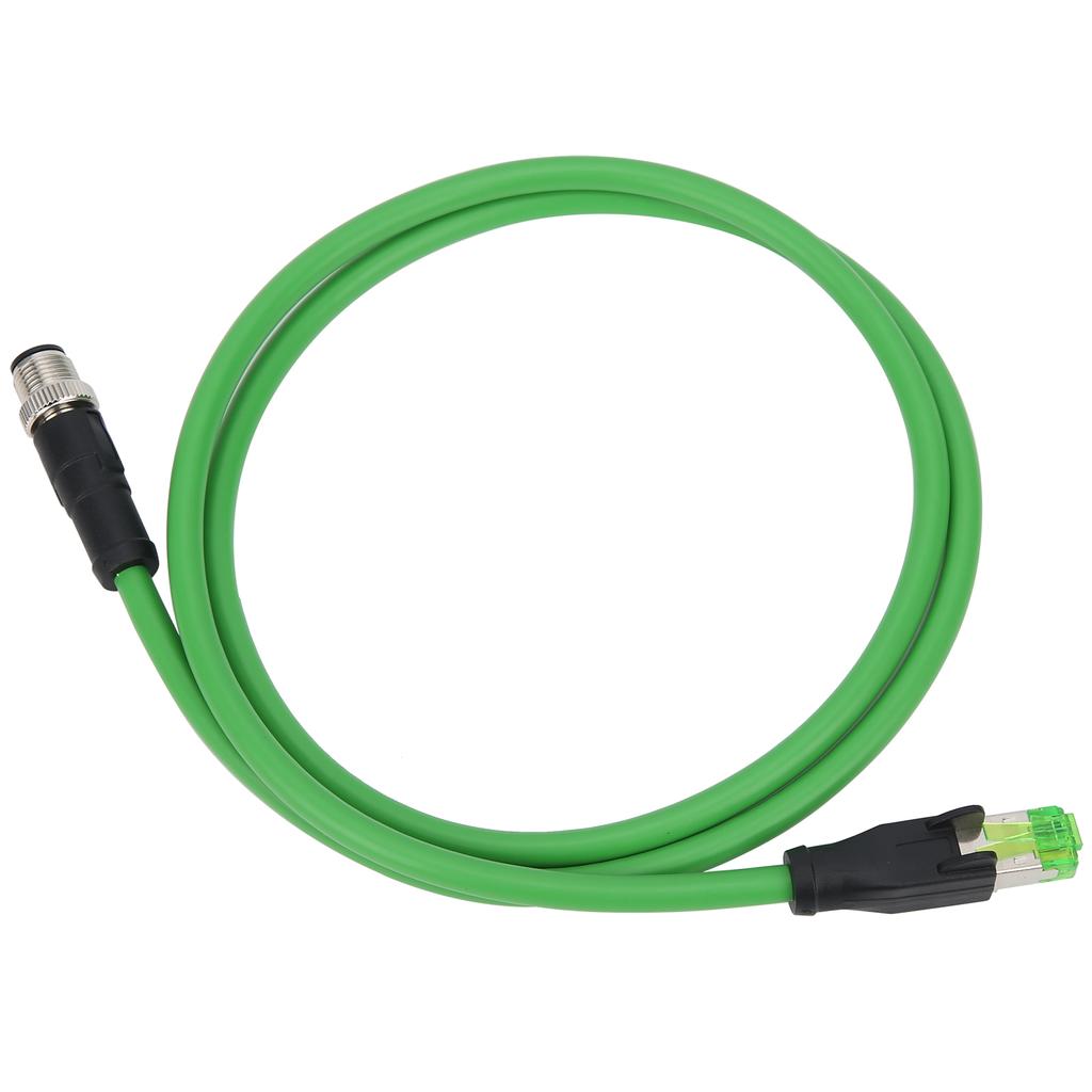 M12 to RJ45 Patch Cord 4Pin Networking Cable for Industrial Ethernet Applications IP67 Waterproof