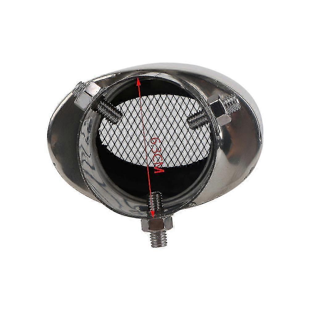 Car Tail Pipe Modified Universal Shark Grilled Blue Net Exhaust Pipe Mouth Car Stainless Steel