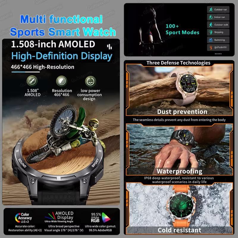 2025 Новые умные часы с GPS для женщин, AMOLED, полностью сенсорный экран, компас, спорт, фитнес, пульс, кровяное давление, Bluetooth-звонки, умные часы